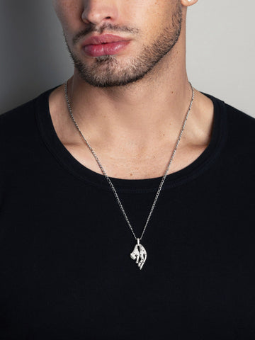 Nialaya Men's Necklace Men's Sterling Silver Panther Necklace Men's Sterling Silver Panther Necklace 21 Inches / 53.34 cm MNEC_394